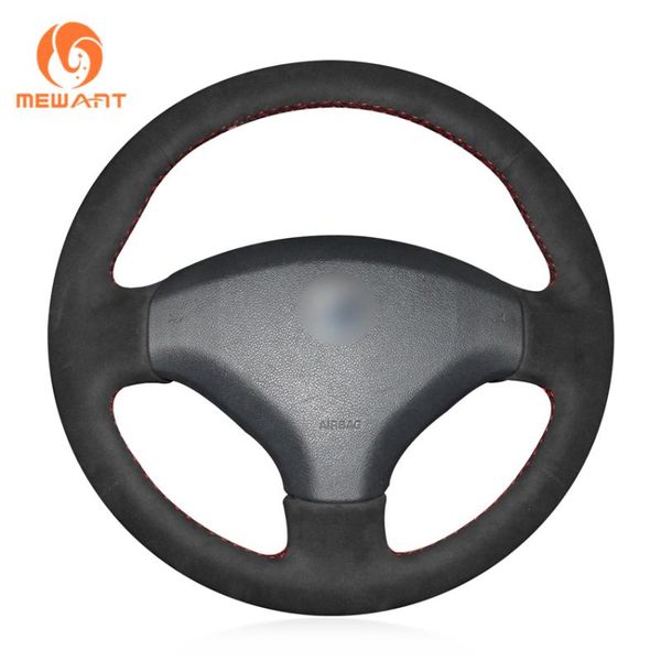 

steering wheel covers mewant black suede hand-stitched car cover for 308 2007-2013 408 2012-2014