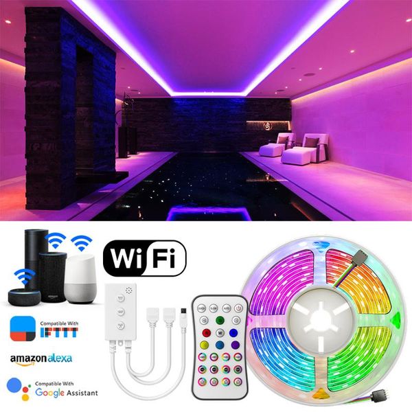 

strips smd led strip light rgb smart wifi app control waterproof 5m 10m tape flexible ribbon lights for kitchen christmas