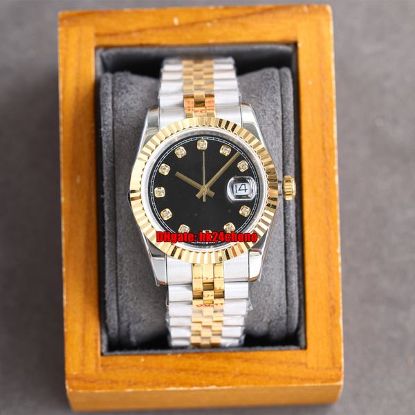 

4 styles watches rrf 904l 36mm 126233 eta2836 automatic womens mens watch sapphire black dial 18k gold two tone steel bracelet wristwatches, Slivery;brown