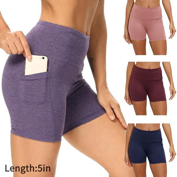 

yoga outfit shorts for women high waist women's workout with side pockets gym jogging running