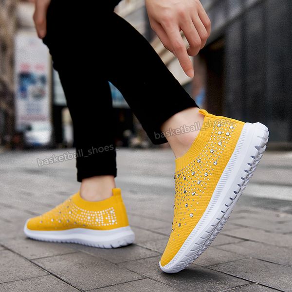 

fashions women shoes larges size rhinestones socks colors matchings thick-soled old couple shoe sports sneaker woman traines sneakers 35-43, Black
