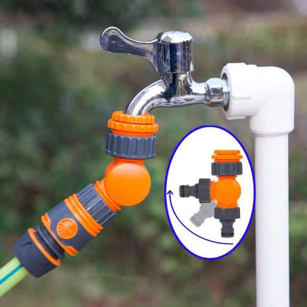 

watering equipments 2pcs /set quick connector rotatable water tap splitter control valve 1/4 garden irrigation accessories