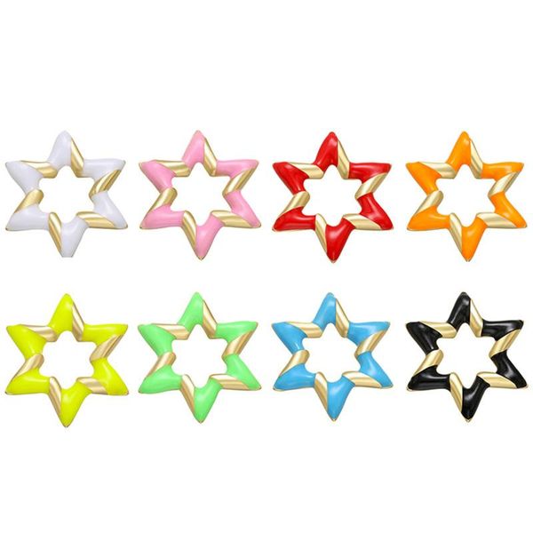 

charms fashion copper star gold color metal multicolor hexagram enamel pendants diy making necklace jewelry 25mm x 22mm,1piece, Bronze;silver