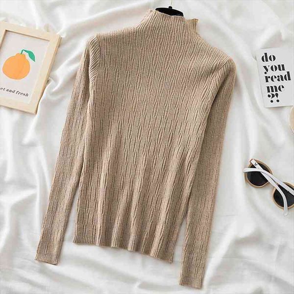

pull femme autumn winter half high collar long sleeve sweater women solid knitted pullover slim sueters de mujer black, White;black