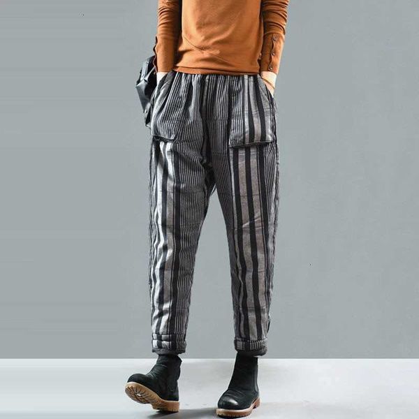 

women's jumpsuits & rompers autumn arts style women elastic waist loose plaid pants all-matched casual thicken cotton vintagev harem v1, Black;white