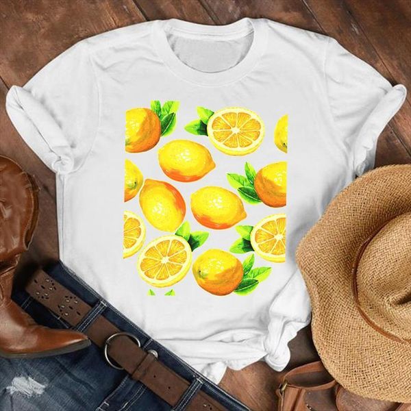 

and women lady 90s men t shirt cartoon lemon cute printed fruit fashion clothes tee womens female print graphic, White;black