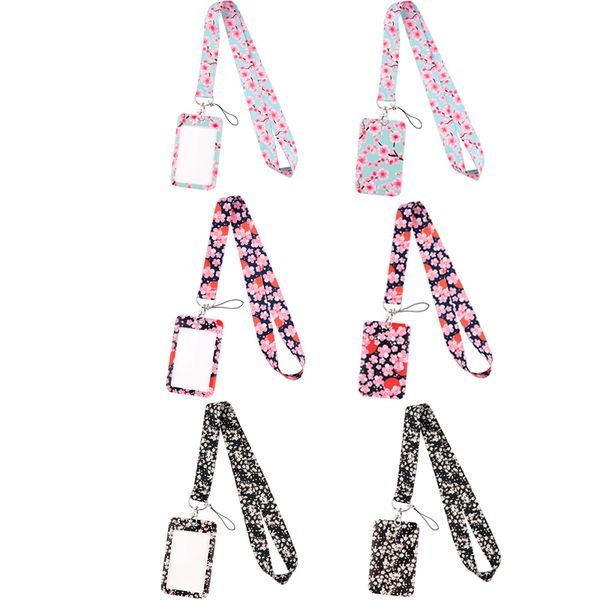 

20pcs/lot j2820 cartoon cherry blossoms lanyard keys phone neck strap keychain lanyards id badge holder for flower fan, Silver