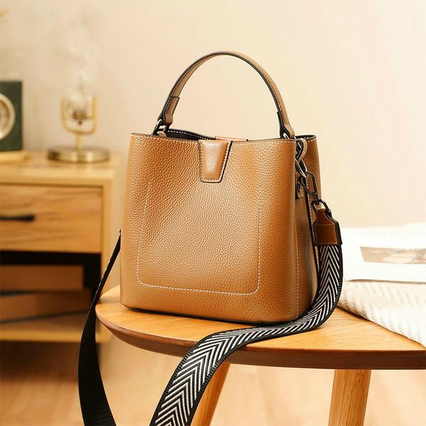 

evening bags women's luxury shoulder bag classic lychee pattern crossbody genuine leather bucket chic handbag for ladies