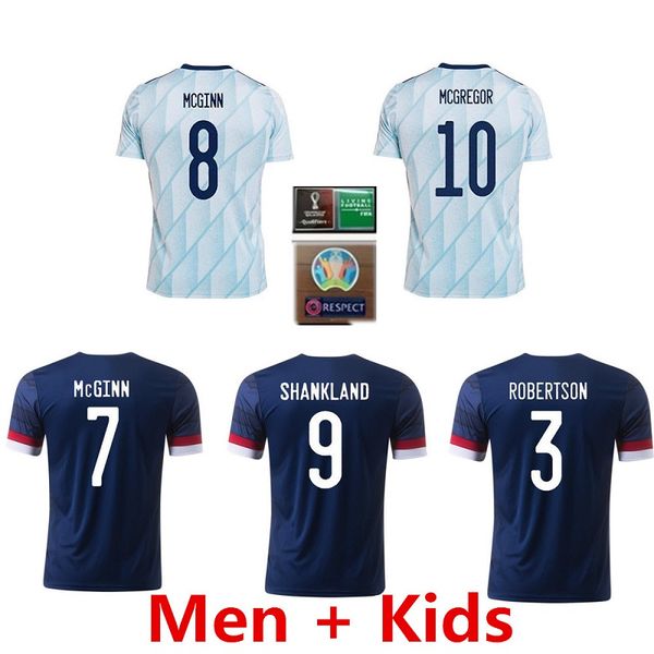 

Scotland Home Away Soccer Jersey 20 21 MCGREGOR ROBERTSON FRASER NAISMITH CHRISTIE FORREST MCGINN football shirt men tshirts + kids kit uniform, Black