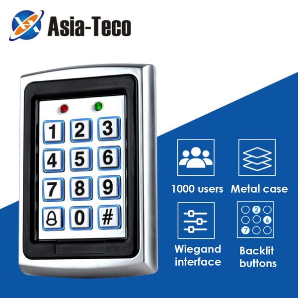 

metal access control em card reader keypad with 1000 users 125khz key fobs door fingerprint