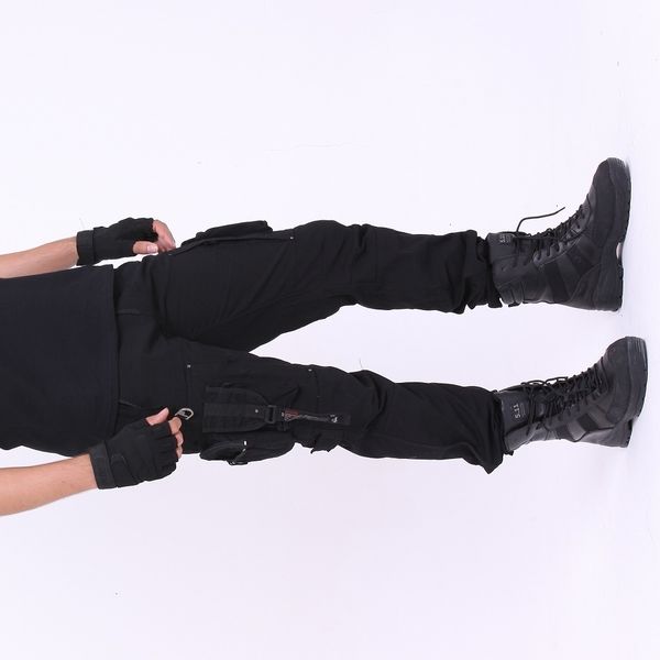 

men's pants cargo market calcues uniform working men clothes tatic military combat style camouflage masculine casual j4kw, Black