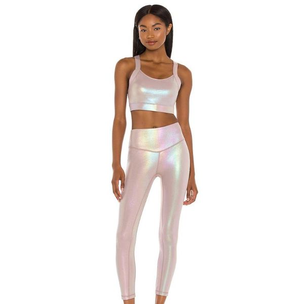 

yoga outfit backless bright pink sport set women sportwear suit for fitness gym woman training leggings 2021