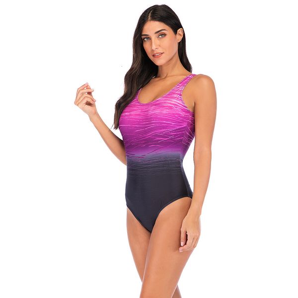 

2021 water ripple gradual change bikini swimsuit backls swimsuit, Red;black