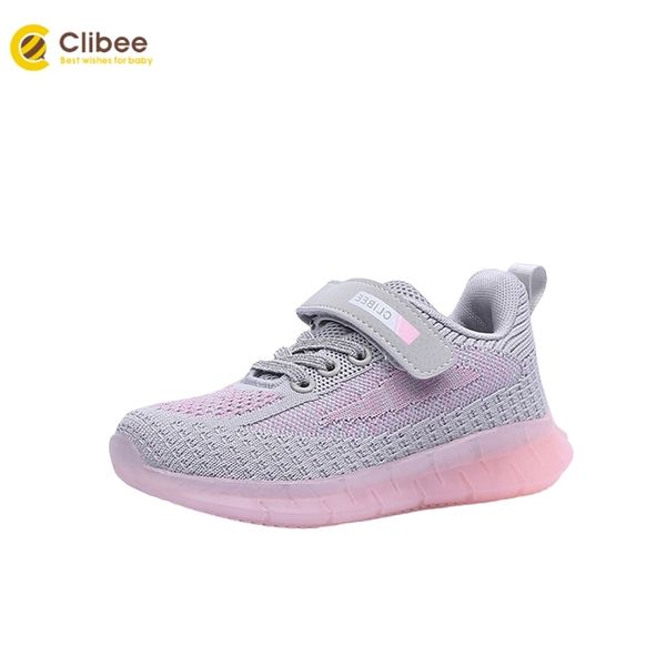 Clibee Детская обувь Мальчики Девушки Спортивные кроссовки Обувь Детские Дышащие сетки Случайные кроссовки с противоскользящим желейным Sole 210329