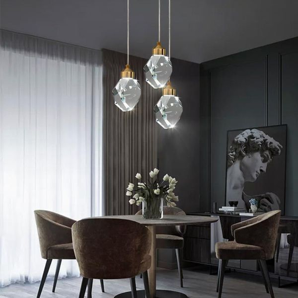 

pendant lamps modern crystal lamp dining room light,5w led bedside lights ceiling brass base for bar kitchen corridor balcony lighting