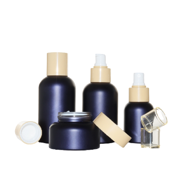

storage bottles & jars empty cosmetic packaging 50g cream jar plastic lid 40ml 100ml 120ml matte frost dark blue glass spray lotion pump ton