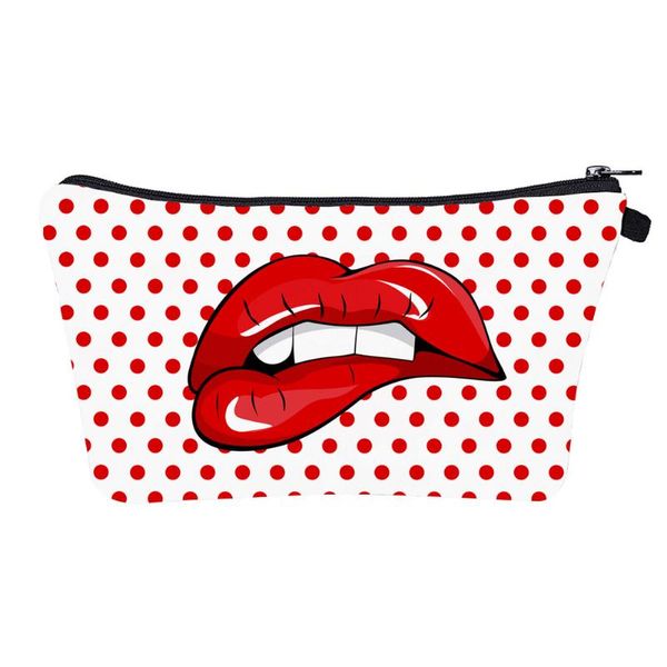 

storage bags biting lips bag red large capacity cosmetic travel pouch for women girls sp99