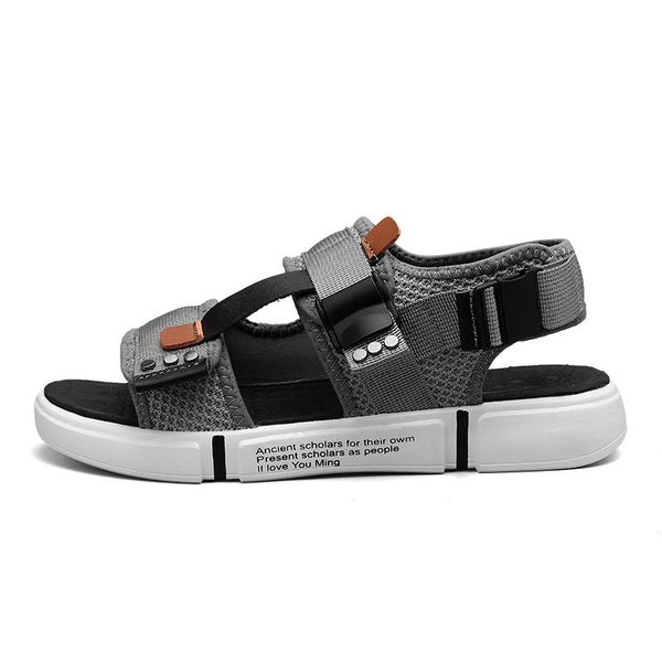 

sandals sandalia slip praia shoe homme dress hombre 44 gladiator men footwear flat mens comfort for de big walking breathable geta, Black