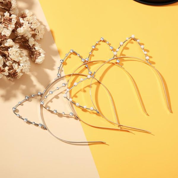 

hair clips & barrettes fashion gold sliver metal star hairband for women sweet cute crystal pearl hollowing female statement jewelry 2, Golden;silver