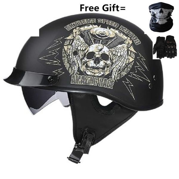 

motorcycle helmet vintage scooter half face retro biker motorbike crash moto with visor helmets