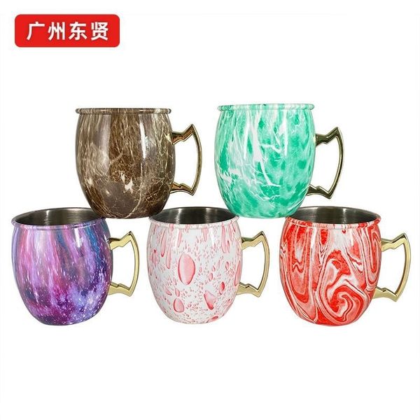 

european creative stainless steel 304 mule cocktail beer coffee cold drink cup