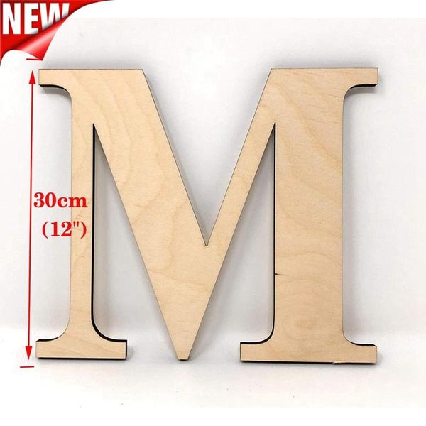 

12" height wooden letters 3d wall letter for children baby name unfinished paint ready decor s novelty items
