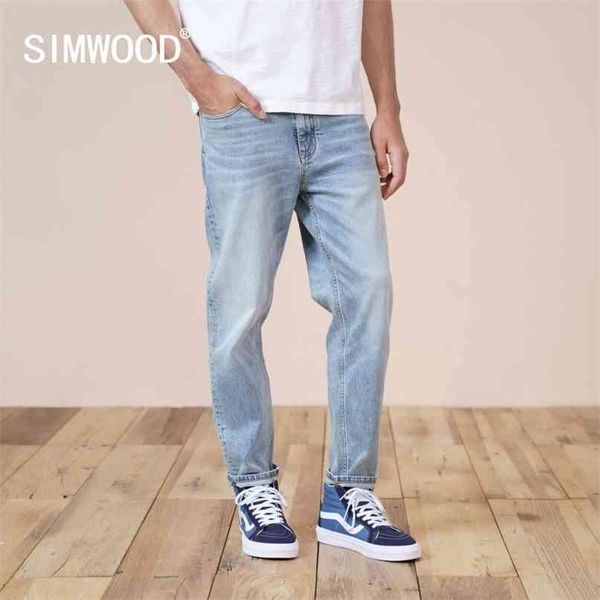 

spring summer comfortable tapered jeans men loose ankle-length denim trousers plus size brand clothing 210723, Blue