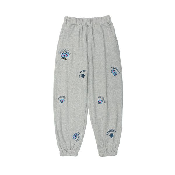 

pants fashionable the cartoon flower embroidered for men, Black