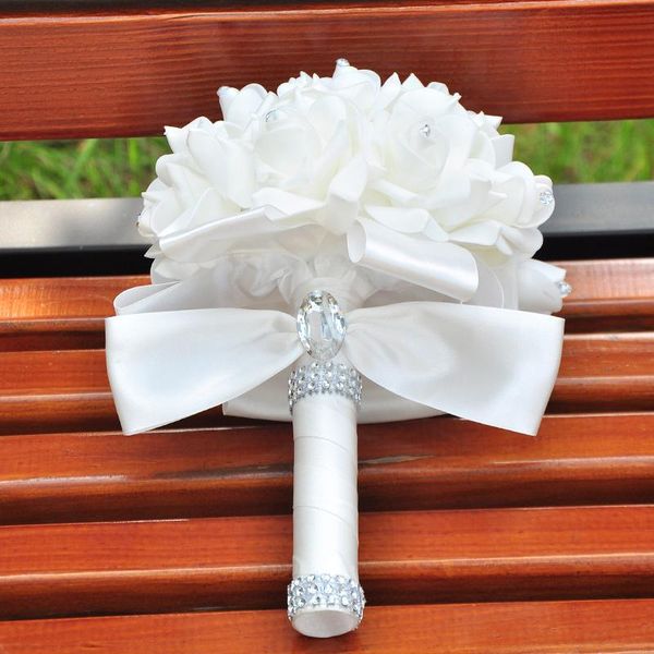 

decorative flowers & wreaths crystal rose bouquet wedding bride bridesmaid flower girl wand