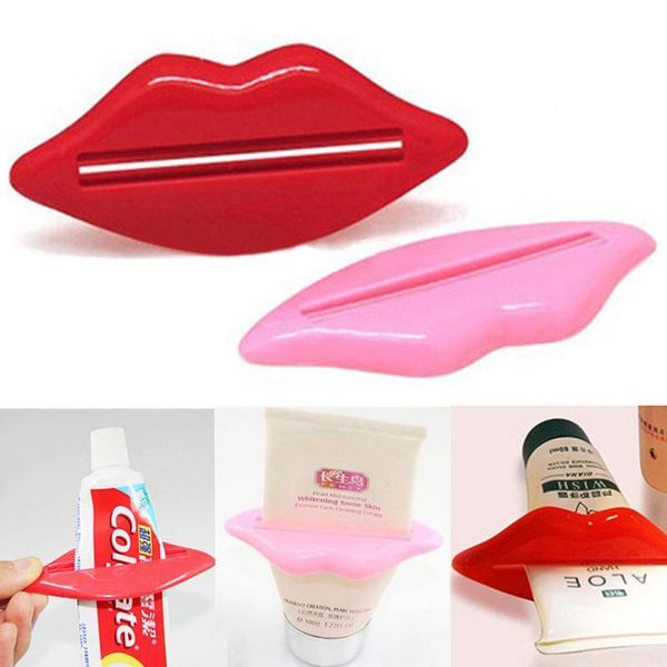 

plastic easy toothpaste tube squeezer dispenser rolling holder lip shape tooth paste bathroom home accessories toothbrush holders