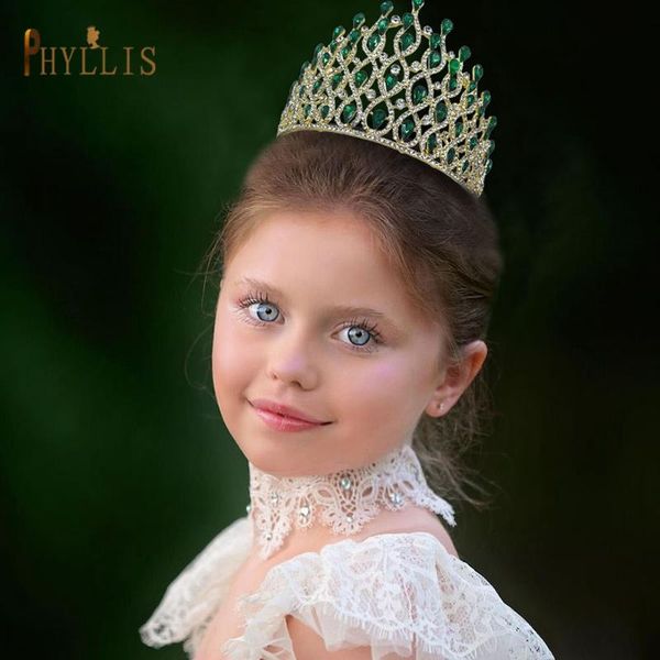 

hair clips & barrettes a277 crystal princess crown for girls kid birthday tiaras with rhinestone headpieces accessories queen wedding prom c, Golden;silver
