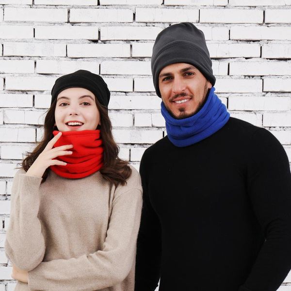 

scarves autumn and winter outdoor cycling men women's same windproof fleece thickened collar hat, Blue;gray
