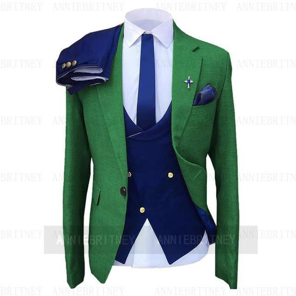 

men's suits & blazers 2021 fashion green navy blue men slim custom made groom wedding suit tuxedo 3 pieces business blazer formal vest, White;black