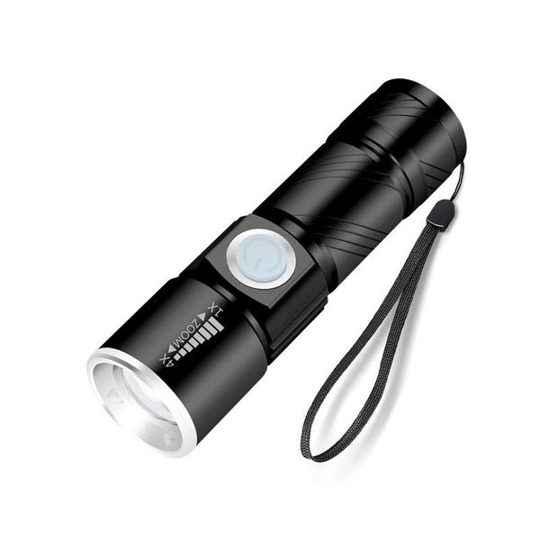 

mini led outdoor lithium battery usb charging zoom flashlights torches