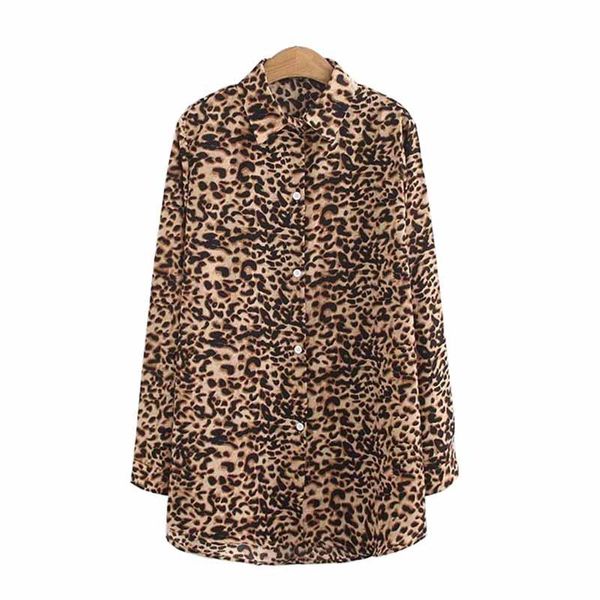 

women's blouses & shirts fashion plus size 5xl chiffon leopard shirt women long sleeve single-breasted blouse casual female loose g314, White