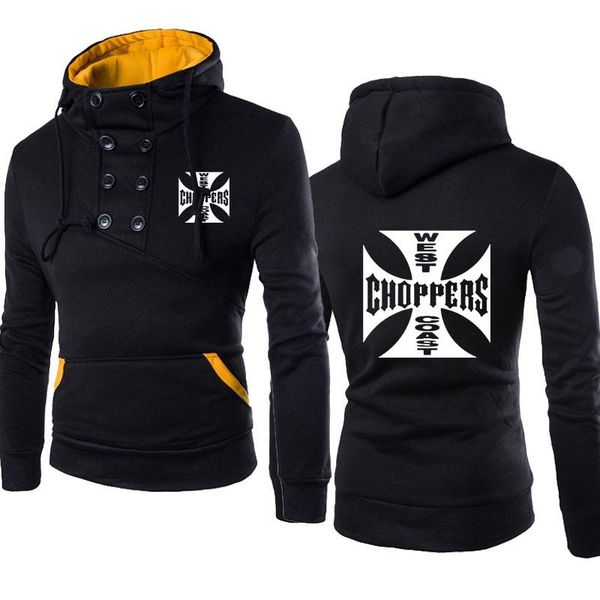 

men's hoodies & sweatshirts spring autumn men's pullover sweatshirt west choppers logo print cotton harajuku style men streetwear, Black