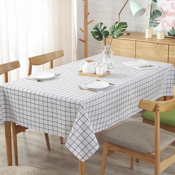 

table cloth modern square plaid black and white waterproof clothes cotton linen coffee tablecloth tablecloths table-cloth