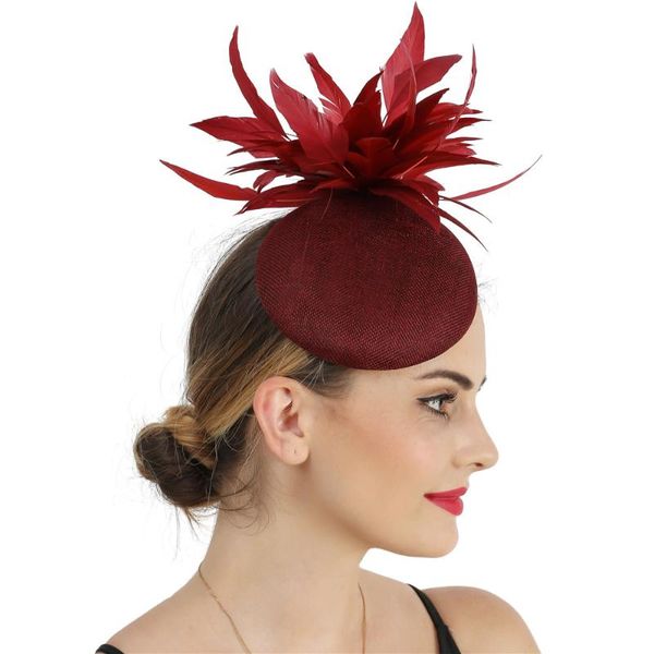 

hair accessories women chic fascinator hat wedding party dinner church headpiece on pin lady fashion headwear fancy feather