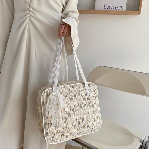 

cross body hand-woven handbags 2021 spring/summer shoulder bag handbag style straw lace ladies large capacity bucket