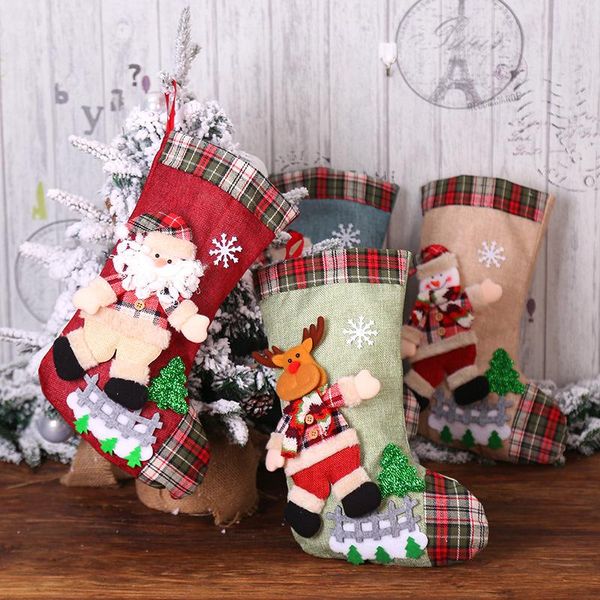 

christmas decorations stockings santa socks candy gift bag fireplace xmas tree decoration year gifts thank you bags