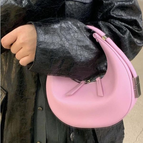 

shoulder bags vintage baguette women's bag pu leather simple solid color lady handbag designer armpit girls shopping purse