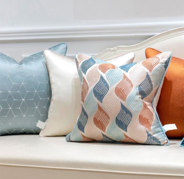 

cushion/decorative pillow fashion colorful geometric blue orange pillow/almofadas case,modern seat back cushion cover 45 50,decorative throw