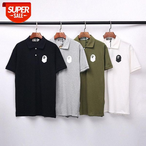 

ss japanese printed short-sleeved simple and versatile polo shirt #it0n, White;black