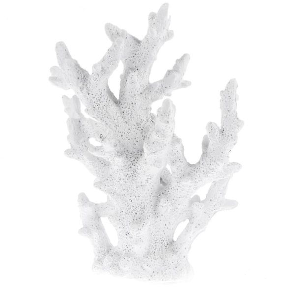 

decorations fish tank artificial coral aquarium ornament resin landscape beautiful decor (white)