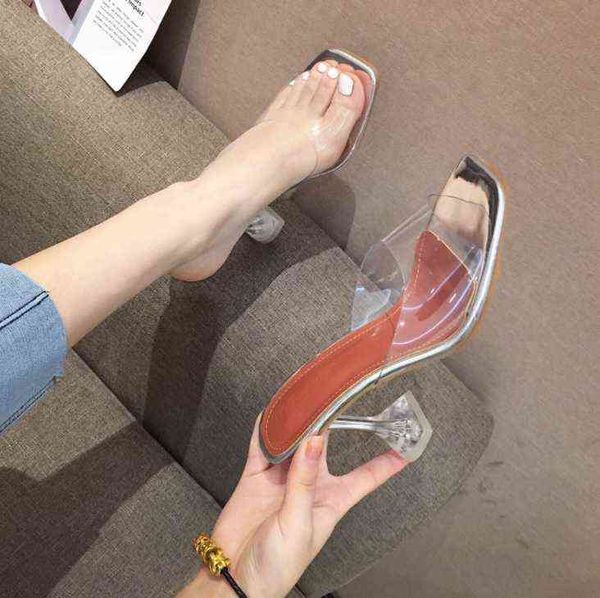 

nxy slippers elegant women's high heel jelly slippers 220125, Black