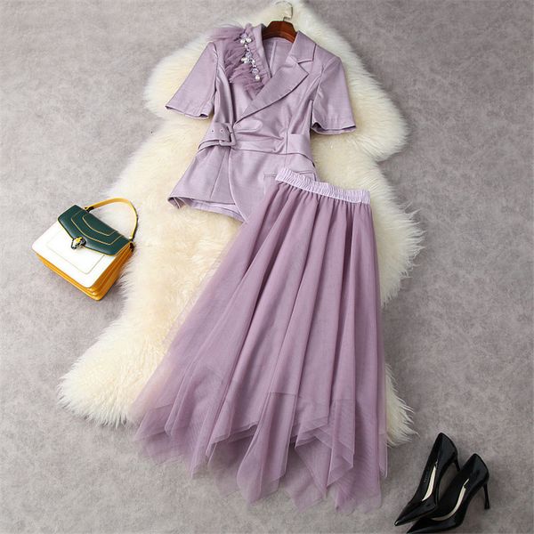 

two piece dress you'll see designers lady office party 2 piece all elegant ladies'clothes diamonds short blazer sleeve knit skirt, White