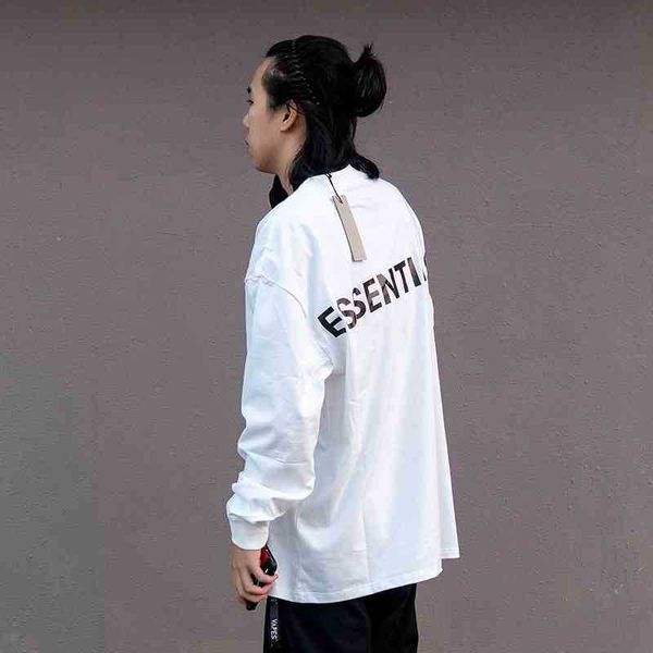 

hoodiehuowang fog branch ess round neck backed long sleeve loose night running reflective sweater thin street high street, Black