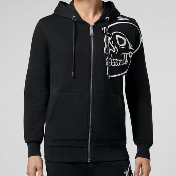 

pink paradise plein men's hoody man style hoodie brand clothing fashion casual hooded mens autumn sweatshirts 942164, Black