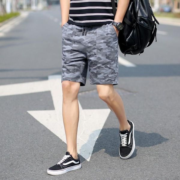 

men's shorts summer men 2021 camouflage casual youth tooling, White;black