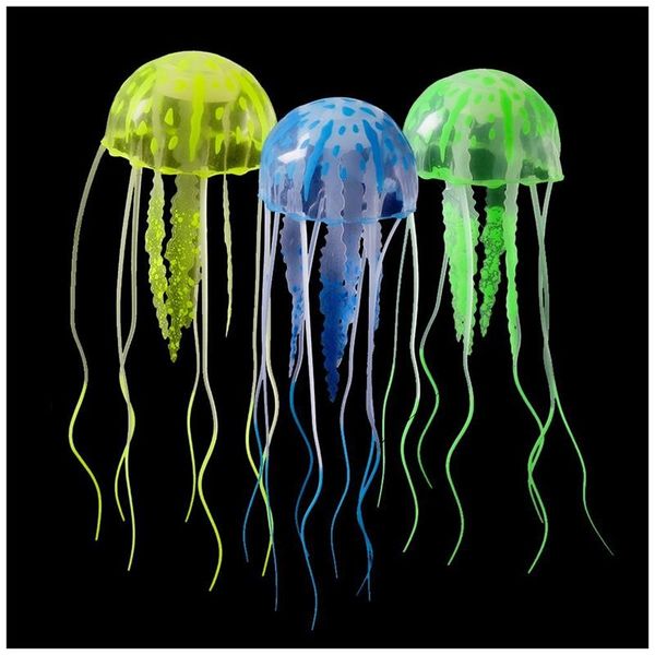 

the artificial jellyfish ornament, 3 pcs glowing effect realistic silicone fake jellyfish, instant installation eco f decorations